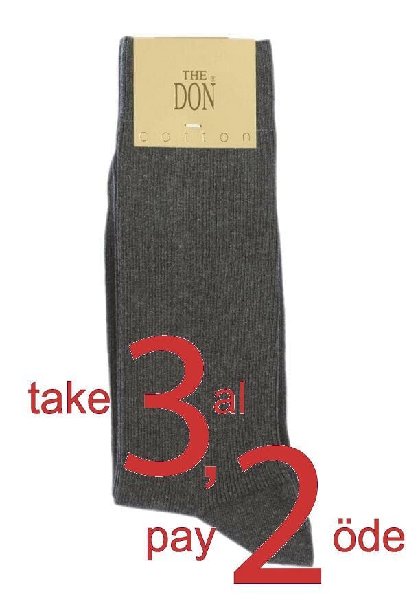 The DON İnce Ripli Pamuklu Erkek Çorap Antrasit