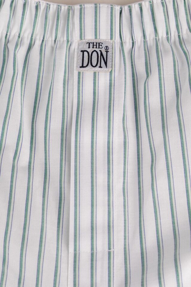 The DON Poplin Erkek Boxer Yaprak Yeşili Çizgili