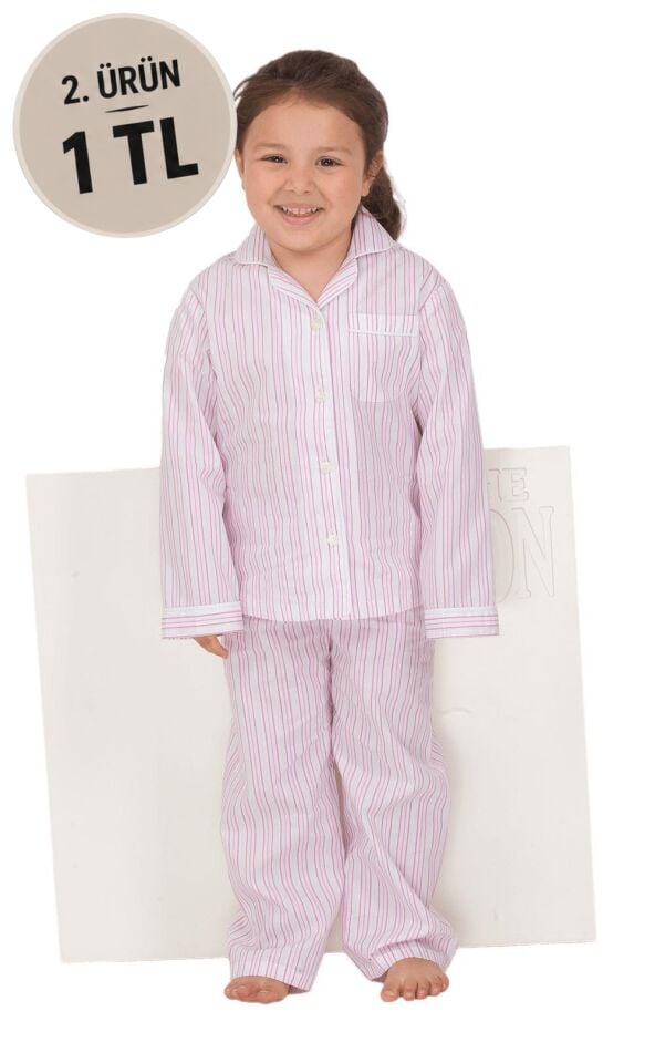 The DON Poplin Kız Çocuk Pijama Takımı Desen 13