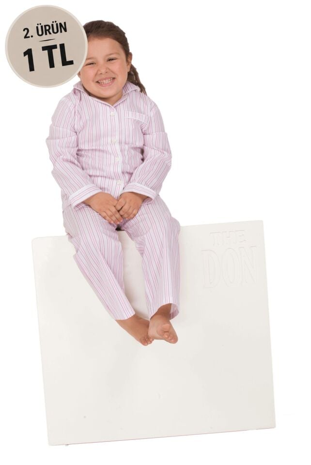 The DON Poplin Kız Çocuk Pijama Takımı Desen 13