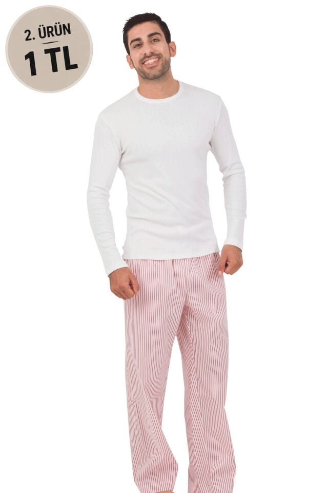 The DON Ribana Erkek Pijama Takımı Beyaz