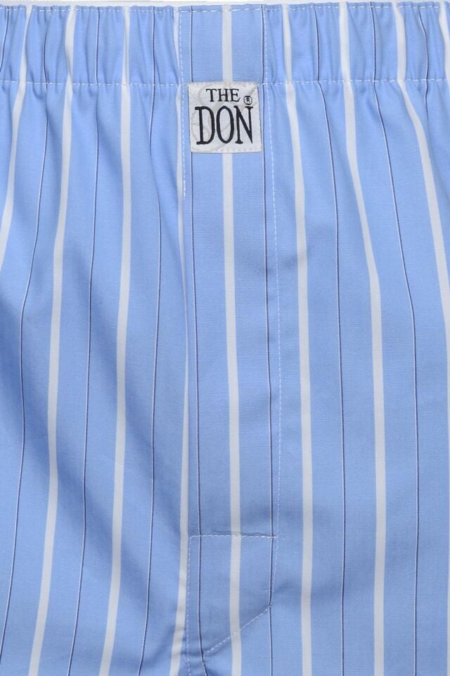 The DON Poplin Erkek Boxer Serin Mavi Çizgili