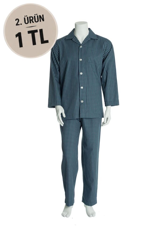 The DON Poplin Erkek Pijama Takımı Desen 32