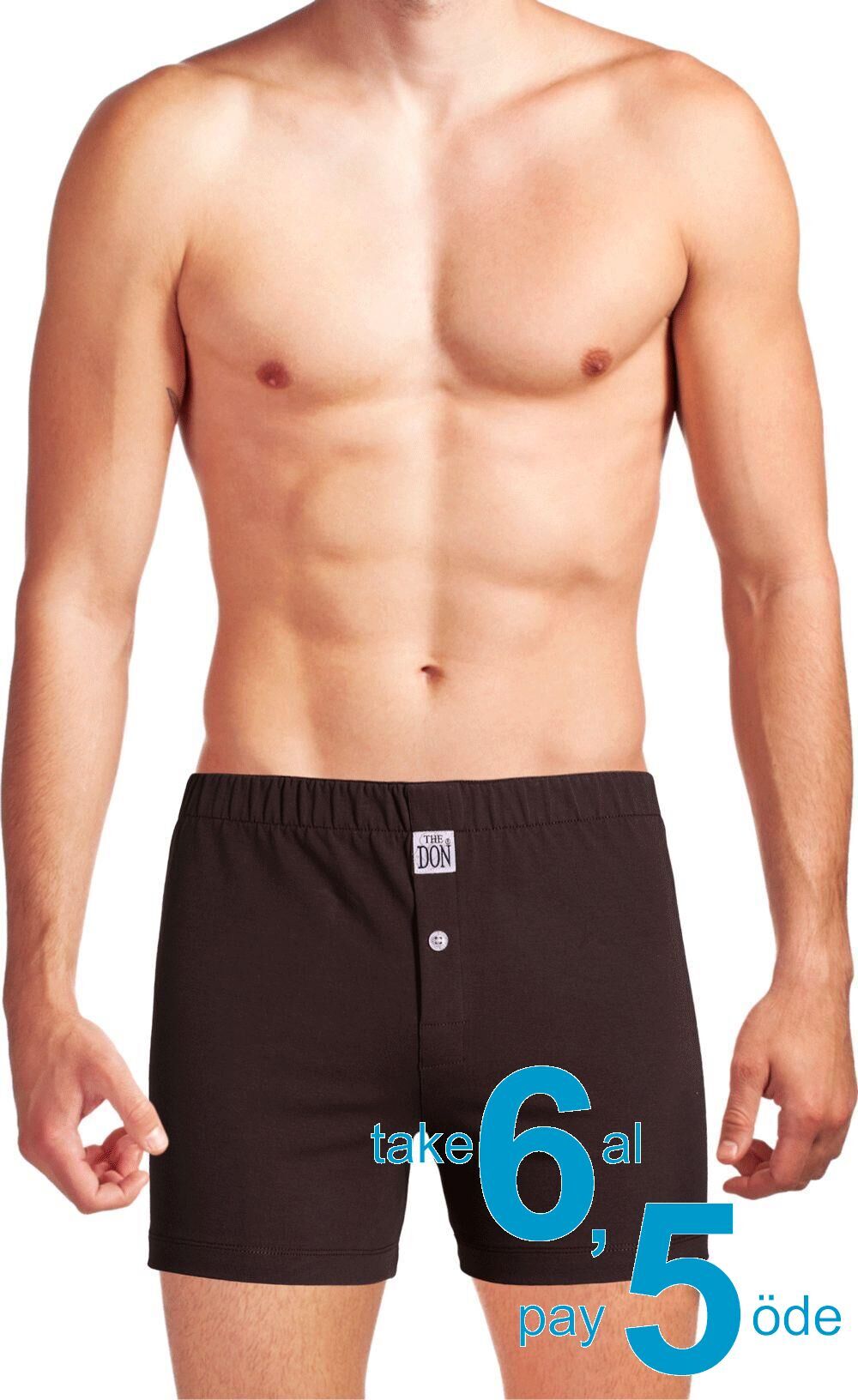 The DON Organik Jersey Penye-Örme Erkek Boxer Kahverengi
