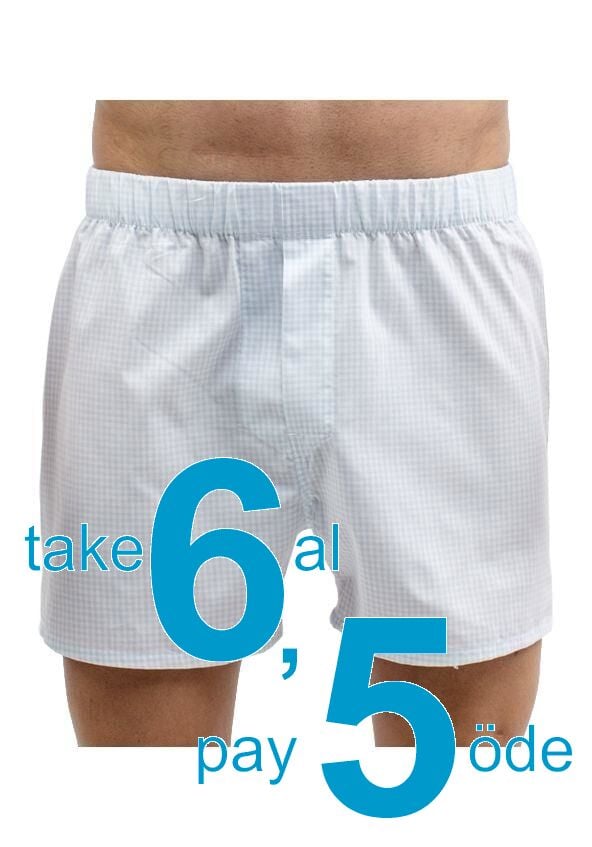 The DON Exclusive Yırtmaçlı Erkek Boxer Buzul Mavi Kareli