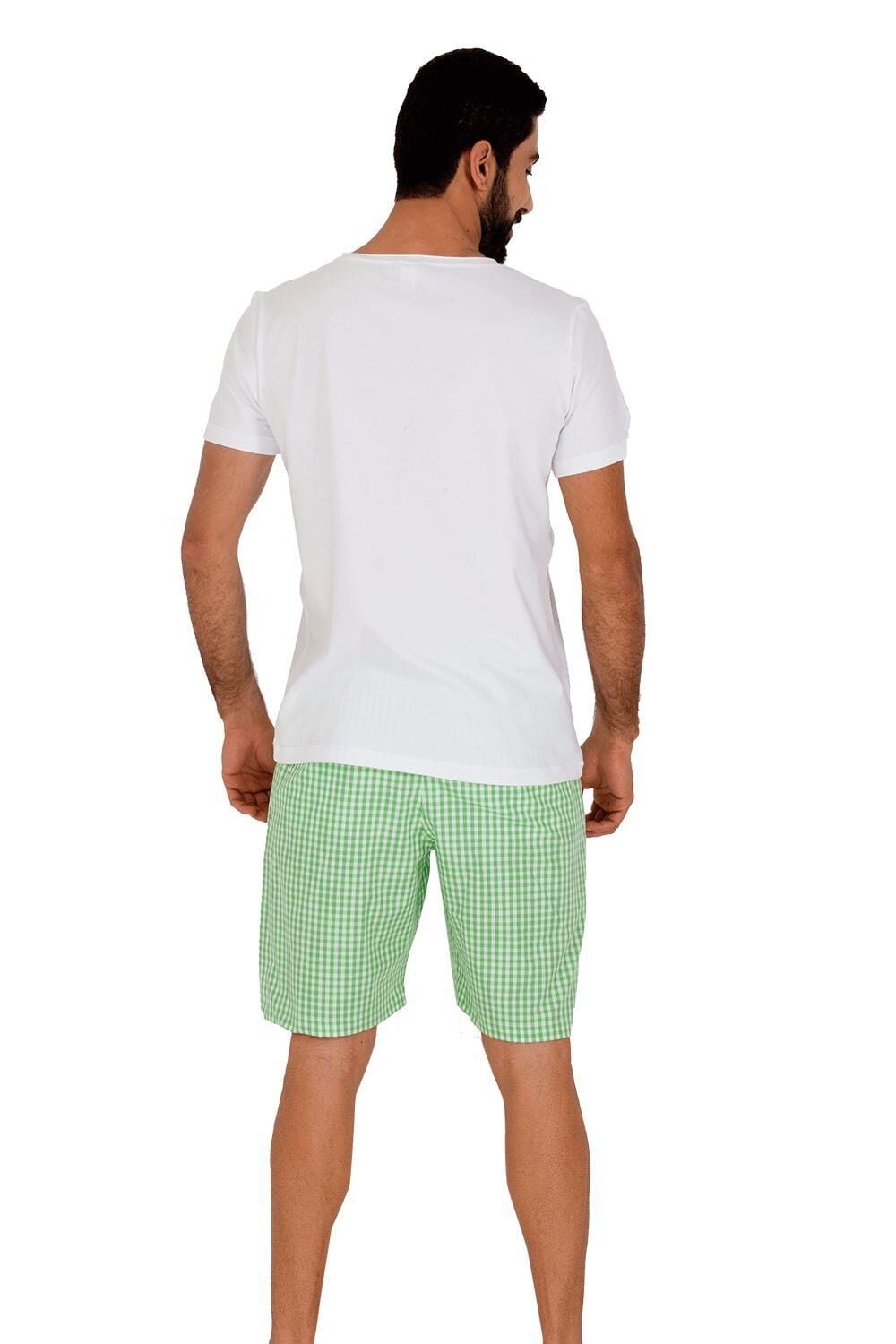 The DON Aile Erkek Poplin Şort-Penye Tişört Takımı Desen 4