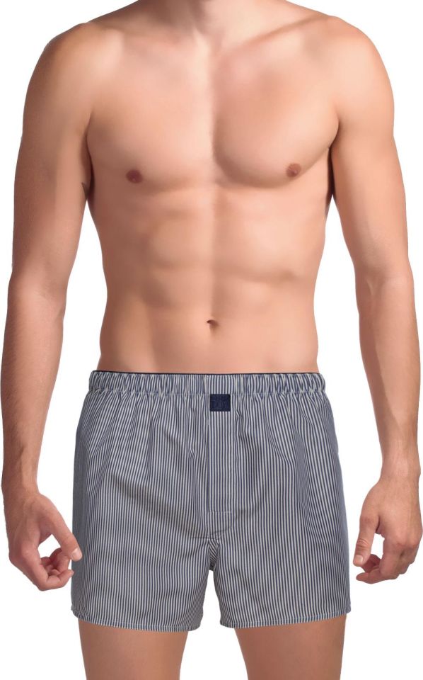 The DON Poplin Erkek Boxer Lacivert-Beyaz Çizgili
