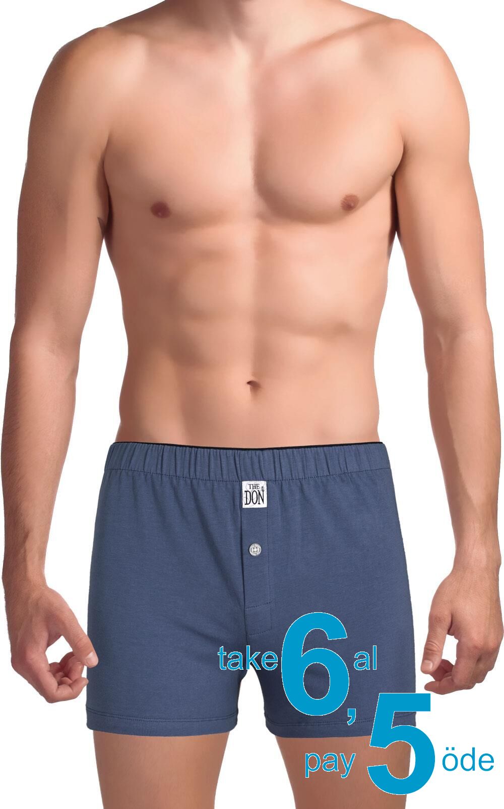 The DON Organik Jersey Penye-Örme Erkek Boxer Çelik Mavisi