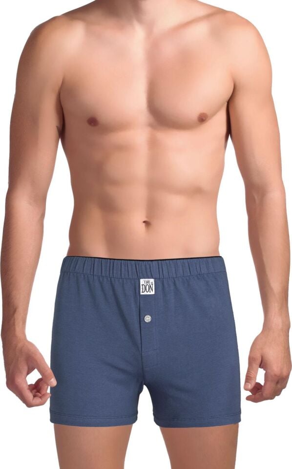 The DON Organik Jersey Penye-Örme Erkek Boxer Çelik Mavisi
