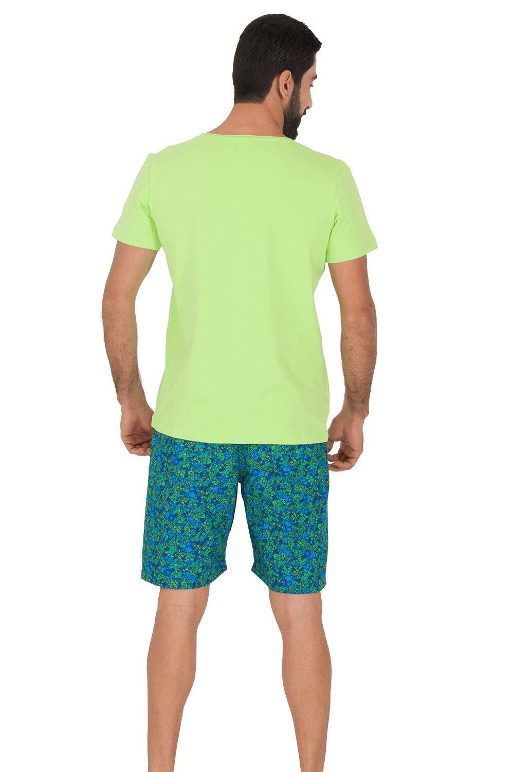 The DON Aile Erkek Poplin Şort-Penye Tişört Takımı Desen 5
