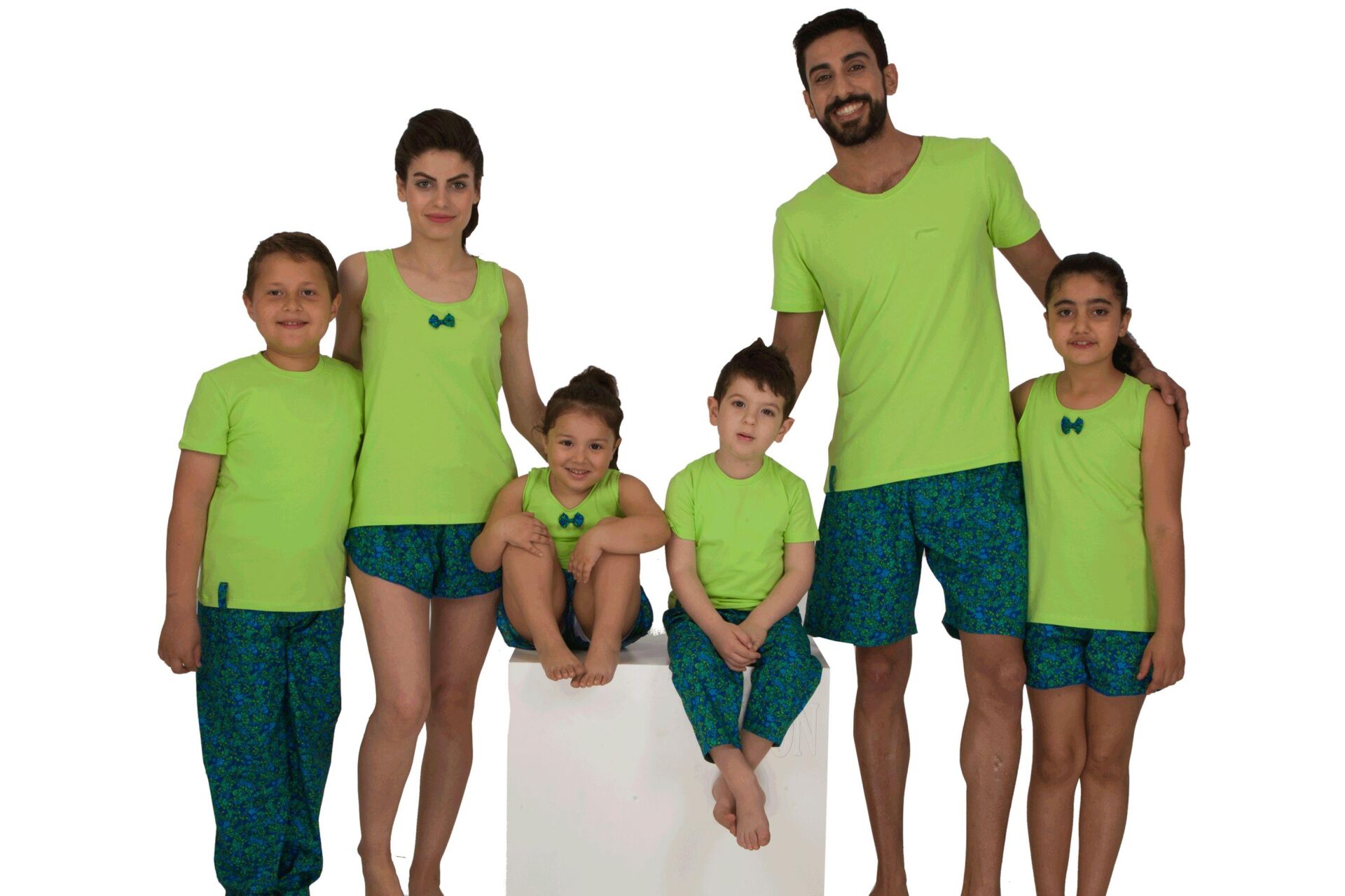 The DON Aile Erkek Poplin Şort-Penye Tişört Takımı Desen 5