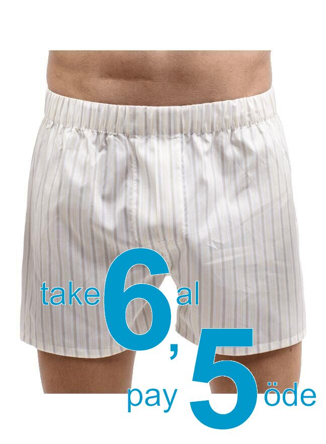 The DON Exclusive Yırtmaçlı Erkek Boxer Şampanya Çizgili