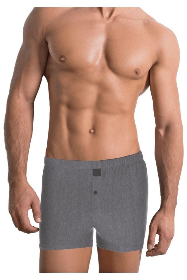 The DON Jersey Penye-Örme Erkek Boxer Gri Melanj