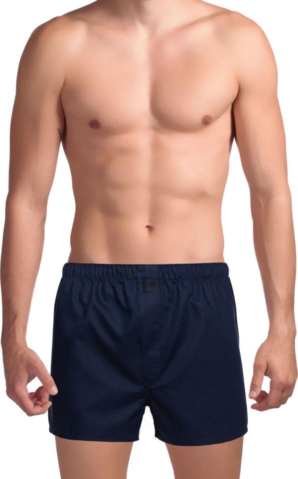 The DON Poplin Erkek Boxer Kristal Gece Çizgili