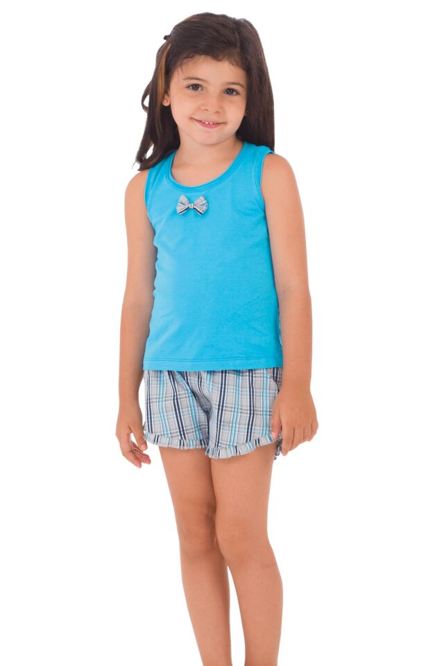 The DON Aile Kız Çocuk Şort-Atlet Takımı Desen 1