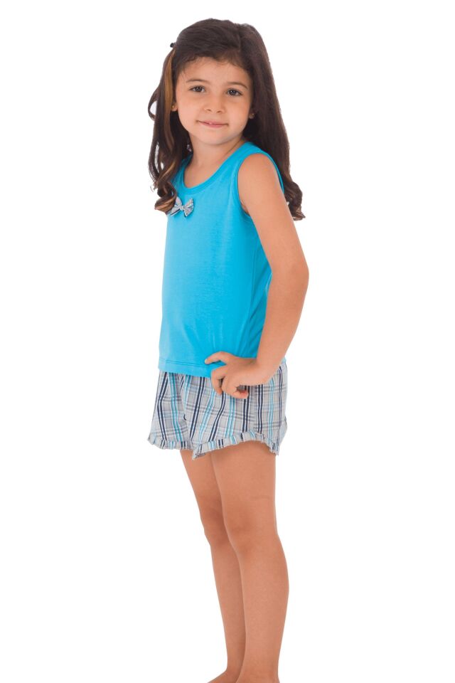 The DON Aile Kız Çocuk Şort-Atlet Takımı Desen 1