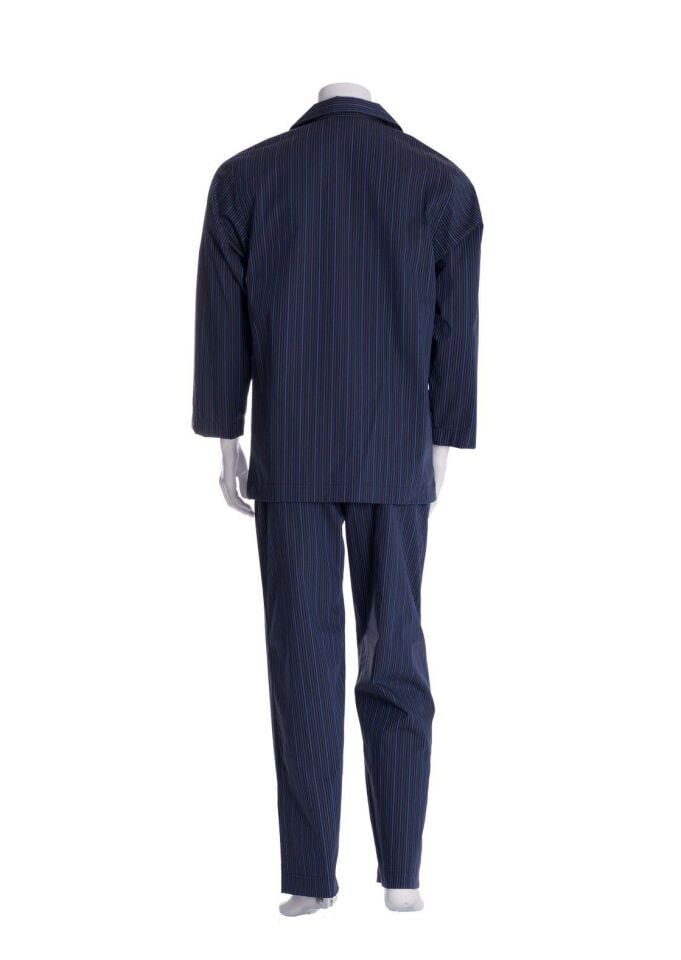 The DON Poplin Erkek Pijama Takımı Gece Yarısı Çizgili