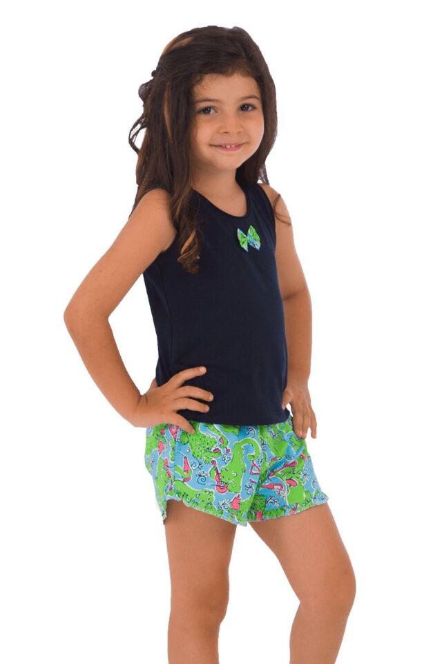 The DON Aile Kız Çocuk Şort-Atlet Takımı Desen 6