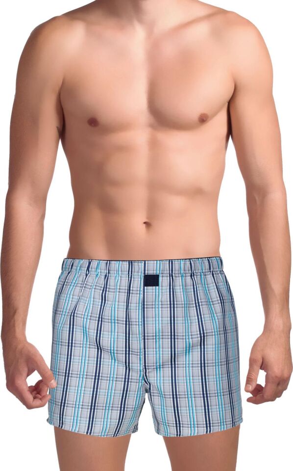 The DON Poplin Erkek Boxer Nehir Taşı Ekose