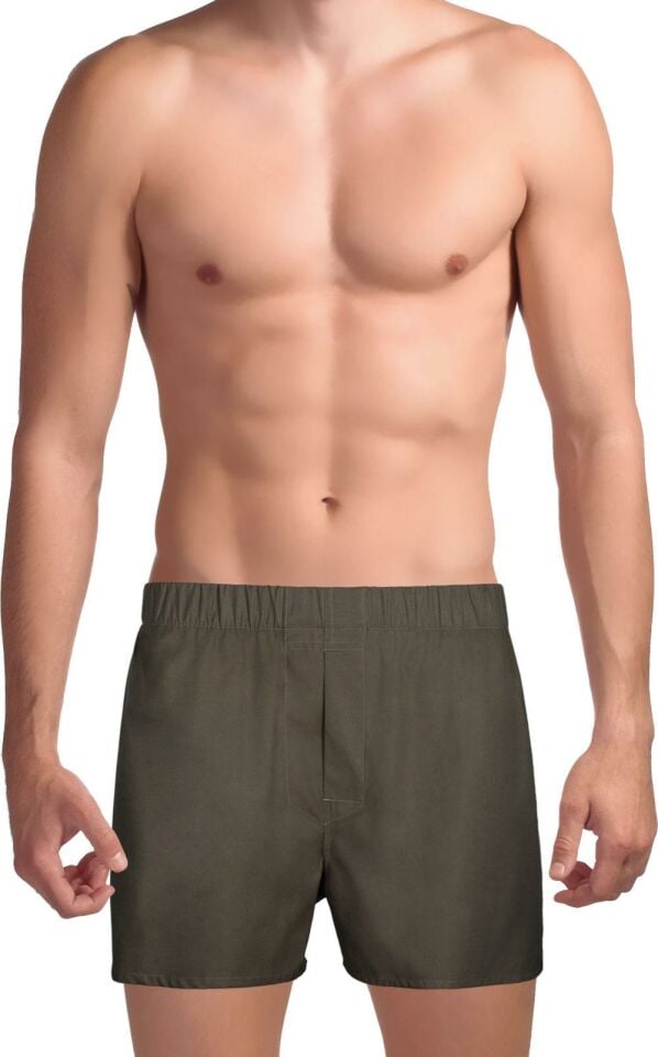 The DON Exclusive Yırtmaçlı Erkek Boxer Orman Zeytini Yeşili
