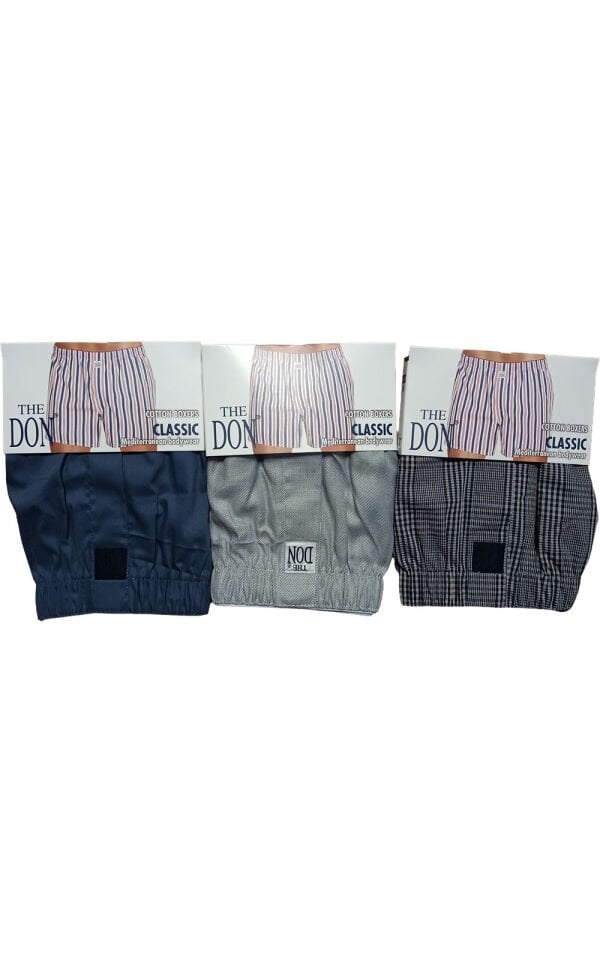 The DON Poplin Erkek Boxer 3'lü Paket 3P1 (M)