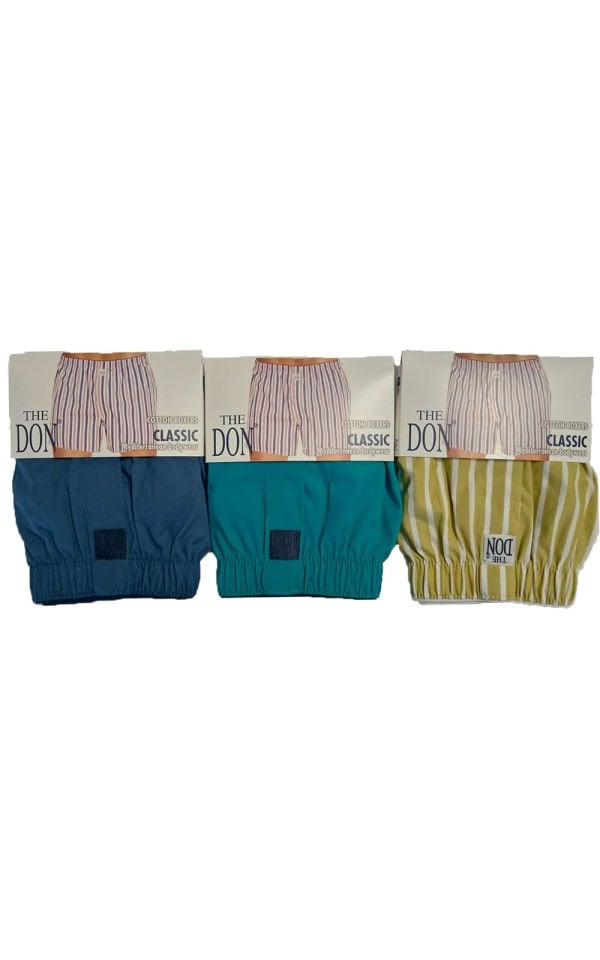 The DON Poplin Erkek Boxer 3'lü Paket 3P2 (S)