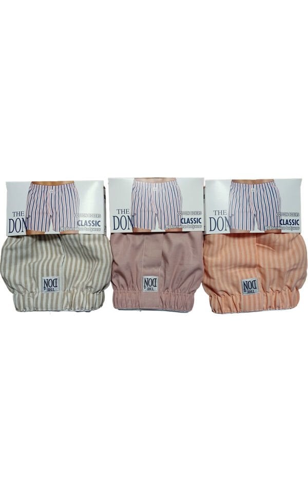 The DON Poplin Erkek Boxer 3'lü Paket 3P2 (S)