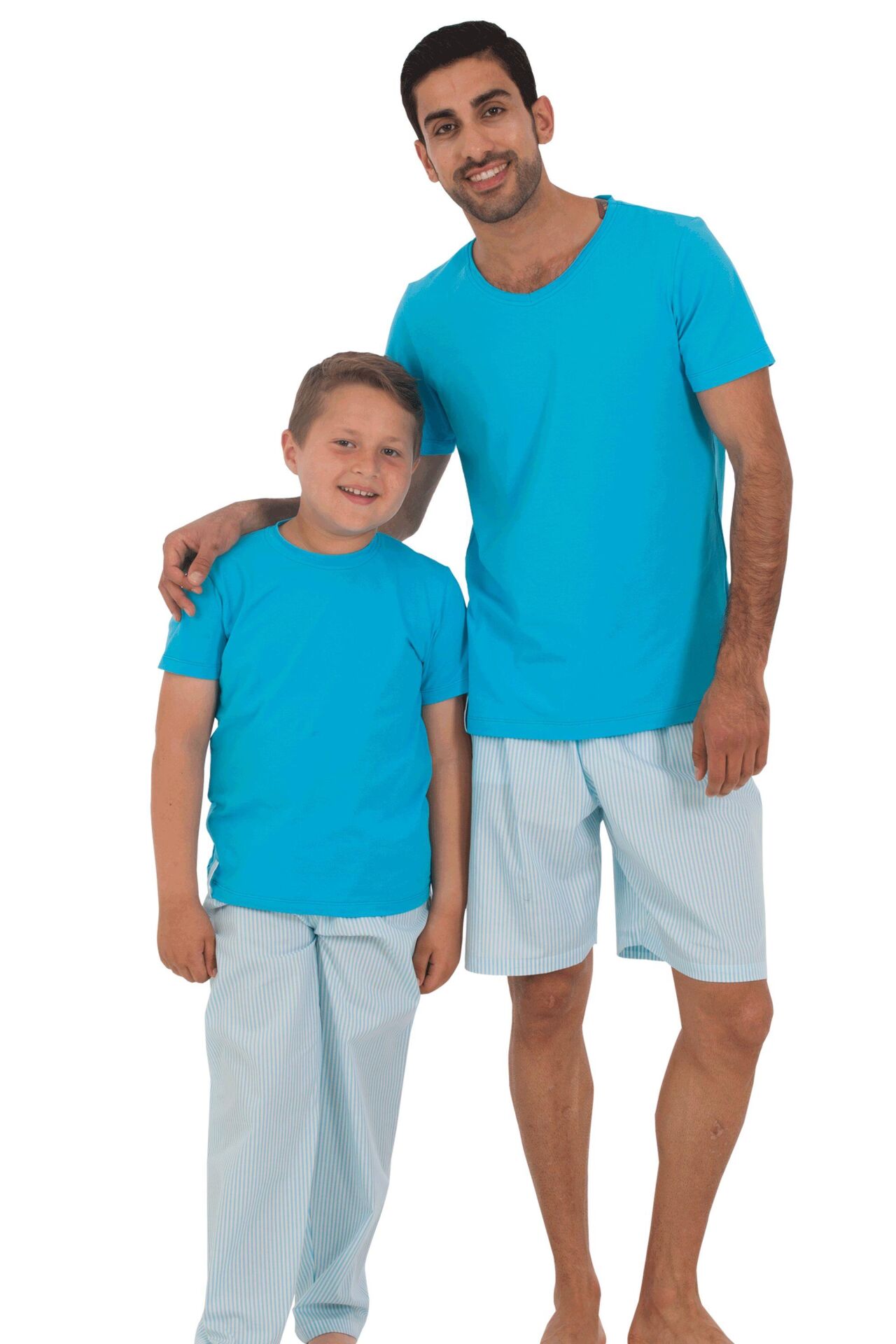 The DON Baba-Oğul Model Erkek Çocuk Yarım Kollu Tişört & Uzun Eşofman Altı Takımı Desen 4