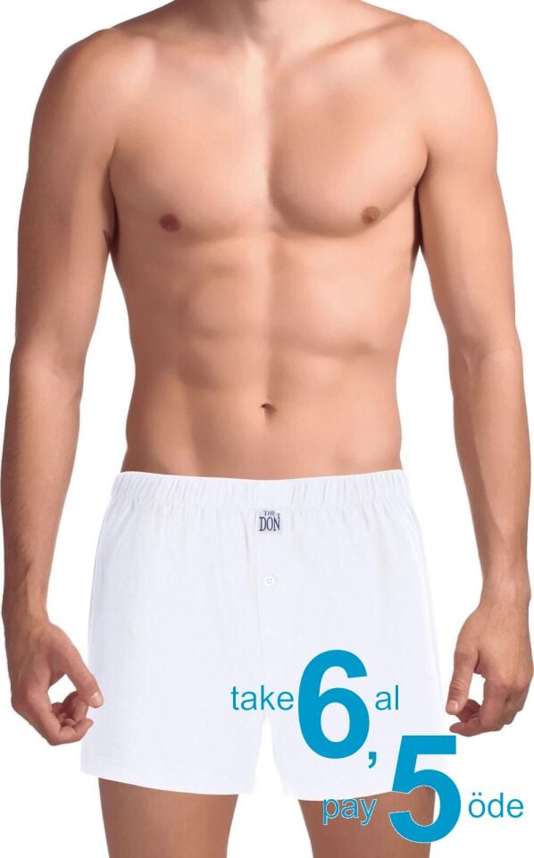 The DON Cottonizm %100 Pamuk Erkek Boxer Beyaz