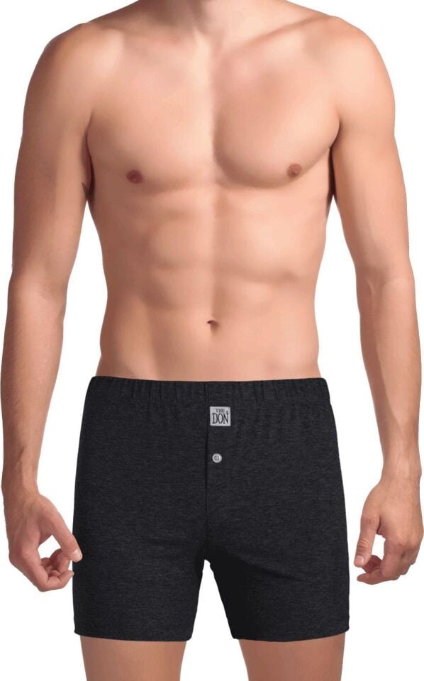 The DON Traditional Erkek Boxer Şort Gri Melanj