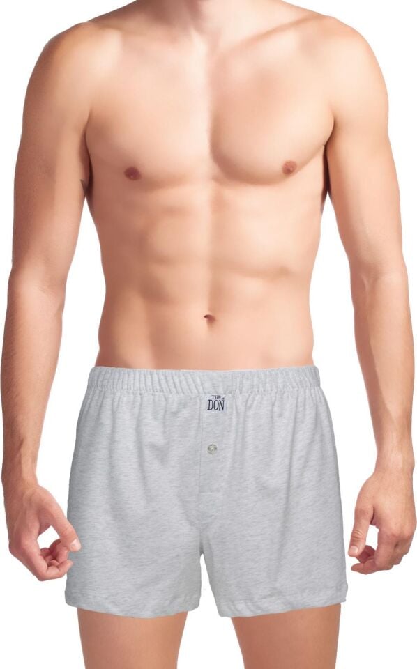 The DON Cottonizm %100 Pamuk Erkek Boxer Gri Kırçıllı