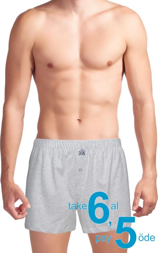 The DON Cottonizm %100 Pamuk Erkek Boxer Gri Kırçıllı