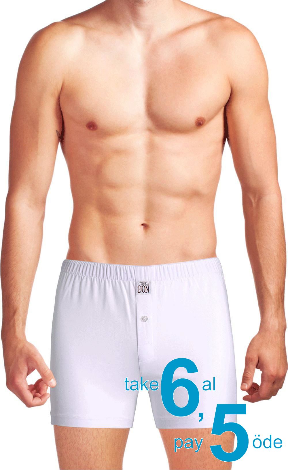 The DON Organik Jersey Penye-Örme Erkek Boxer Beyaz