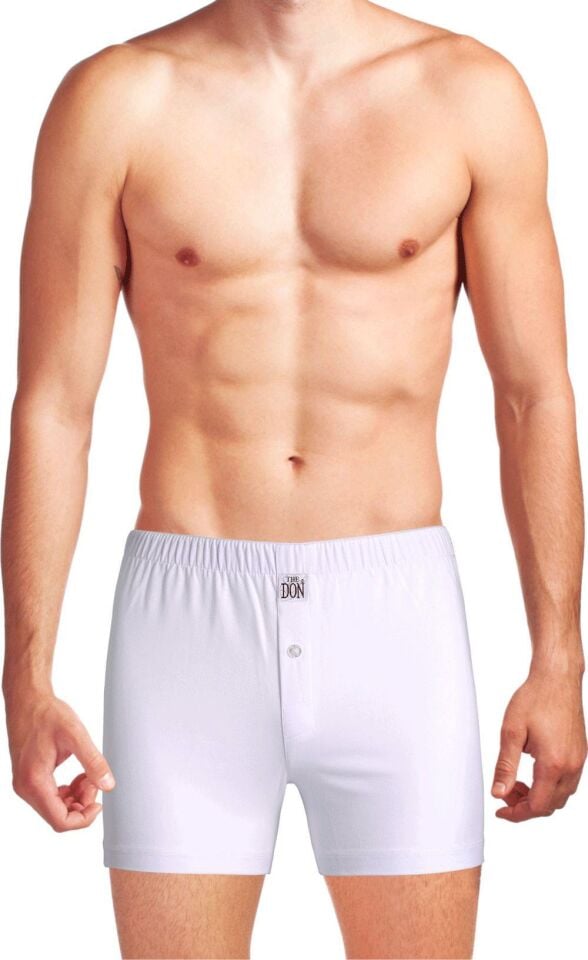 The DON Organik Jersey Penye-Örme Erkek Boxer Beyaz