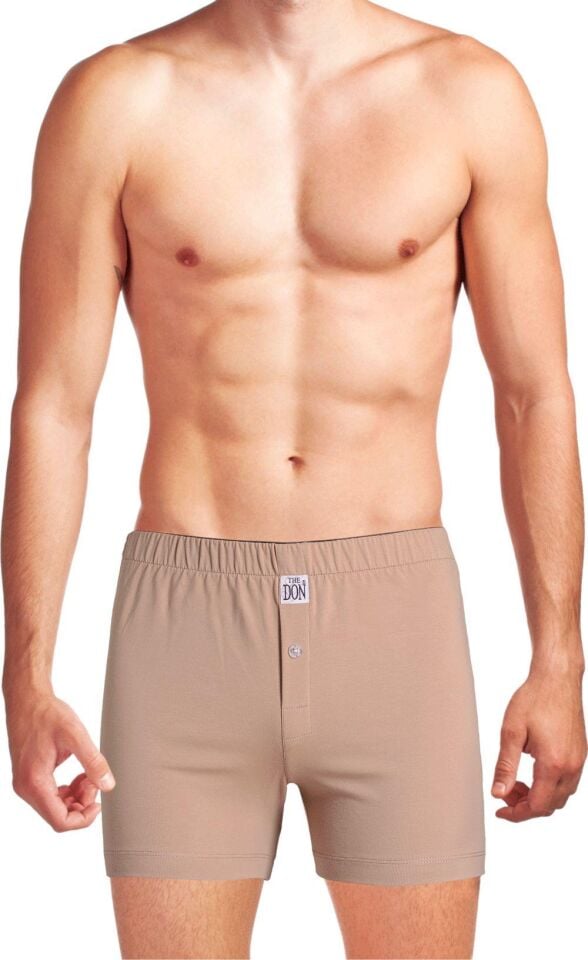 The DON Organik Jersey Penye-Örme Erkek Boxer Bej