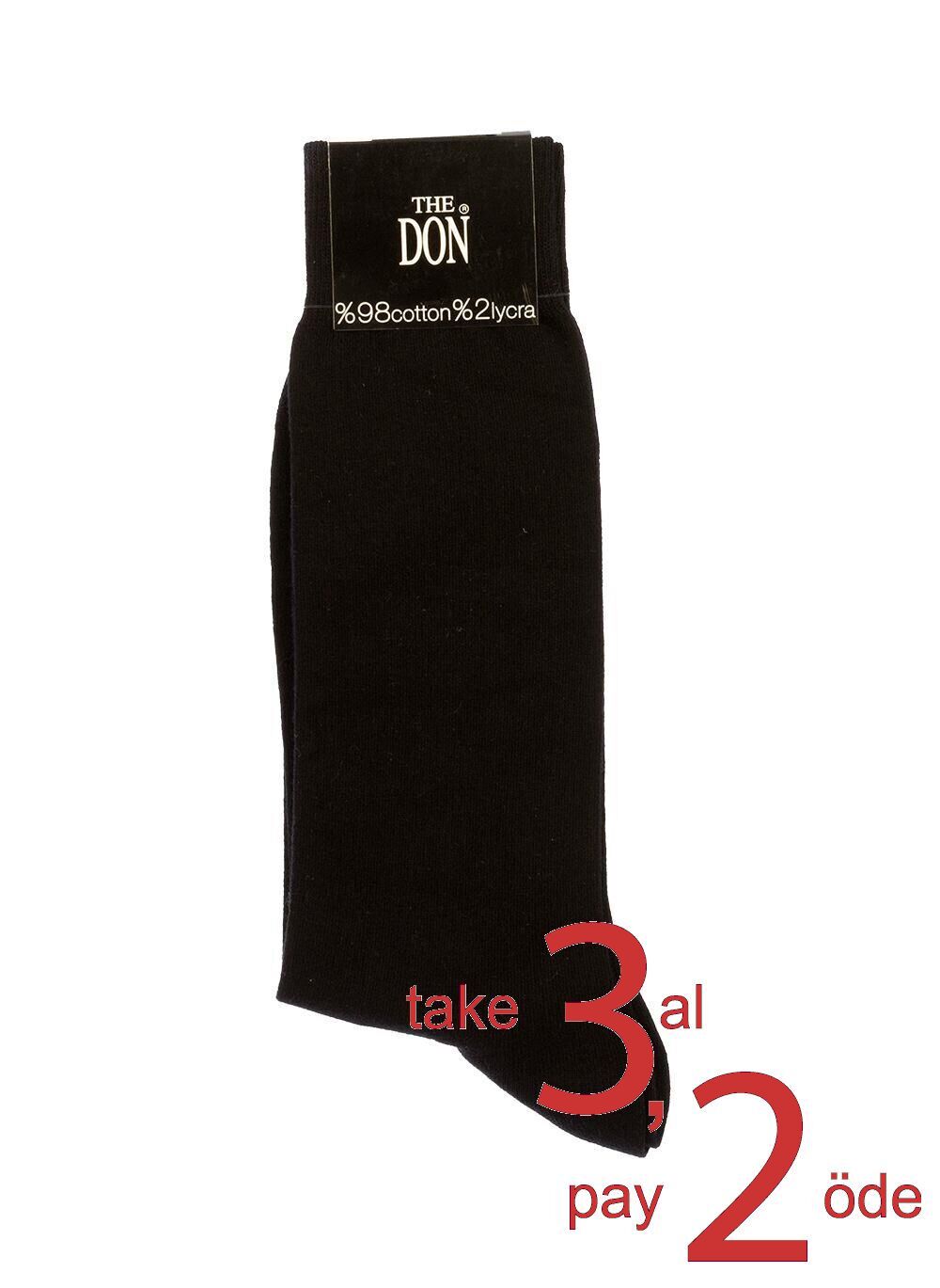 The DON %98 Pamuk %2 Elastan Erkek Çorap Siyah