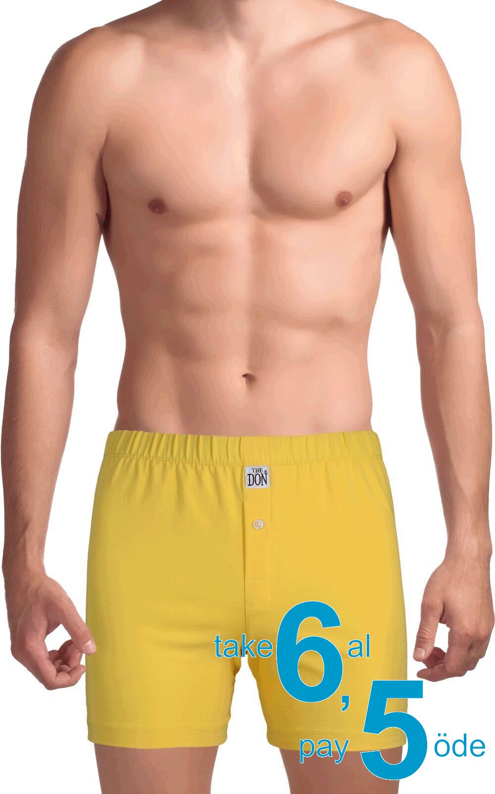 The DON Traditional Erkek Boxer Şort Sarı