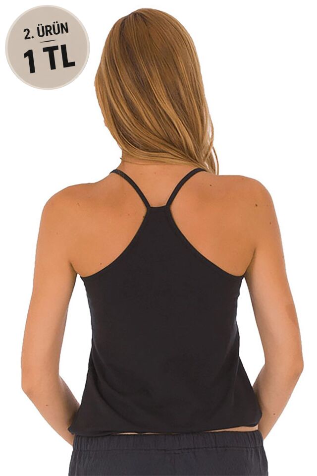 The DON Camisole İp Askılı Kadın Atlet Siyah