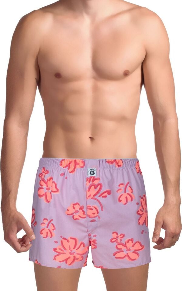 The DON Poplin Erkek Boxer Pembe Desenli