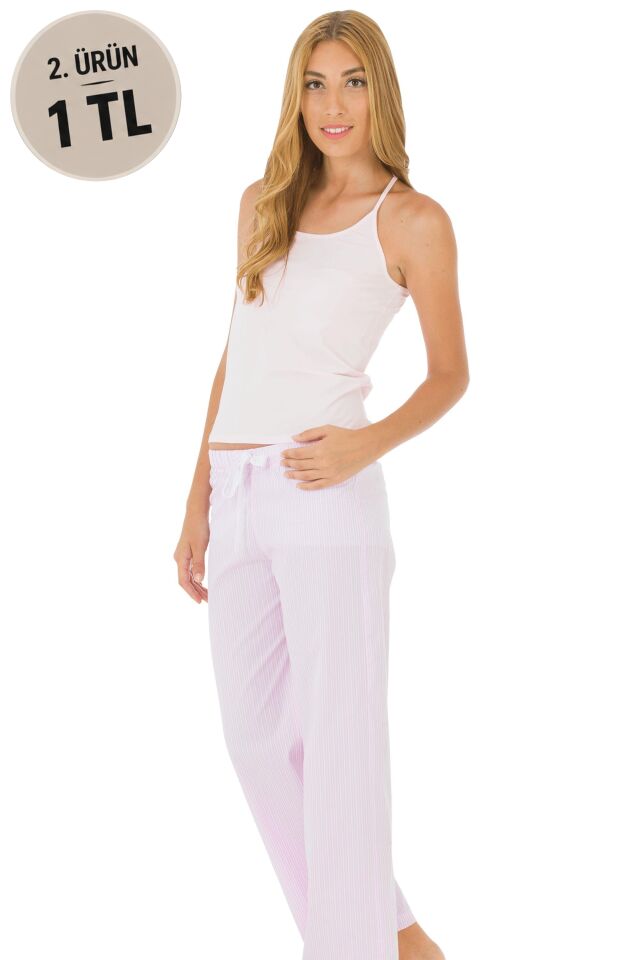 The DON Camisole İp Askılı Kadın Atlet Pembe