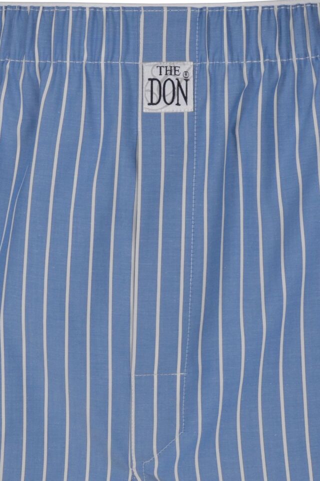 The DON Poplin Erkek Boxer Azure Mavi Çizgili