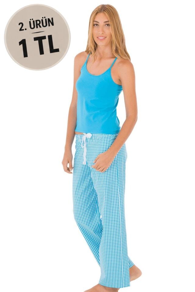 The DON Camisole İp Askılı Kadın Atlet Turkuaz