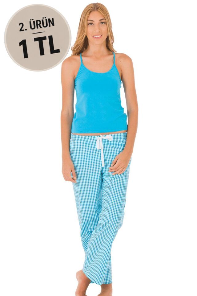 The DON Camisole İp Askılı Kadın Atlet Turkuaz