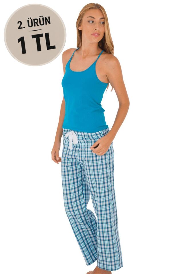 The DON Camisole İp Askılı Kadın Atlet Petrol Mavisi