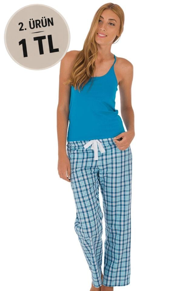 The DON Camisole İp Askılı Kadın Atlet Petrol Mavisi