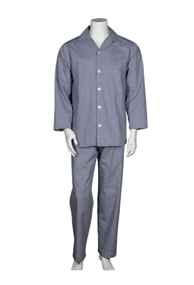The DON Poplin Erkek Pijama Takımı Mavi Mozaik